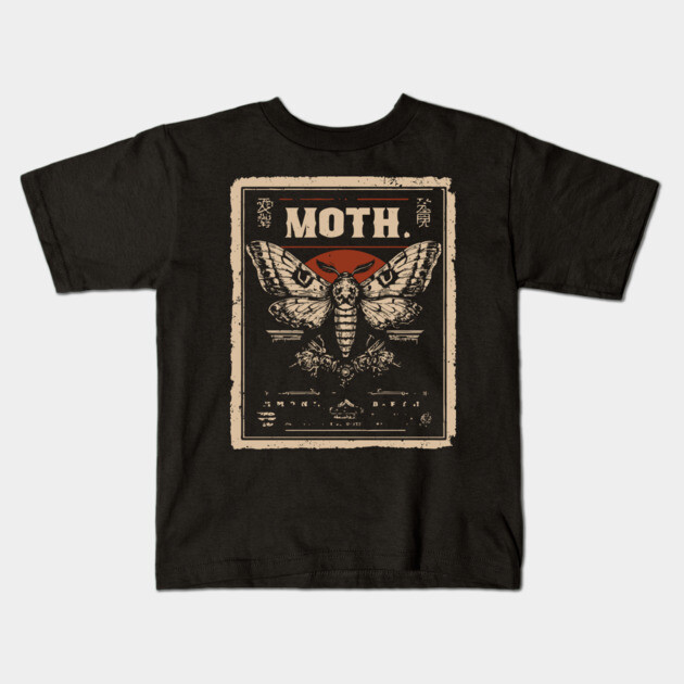 Emperor Moth Poster in Vintage Insect and Nature Style Kids T-Shirt by TuncGK