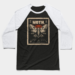 Emperor Moth Poster in Vintage Insect and Nature Style Baseball T-Shirt