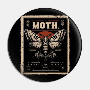 Emperor Moth Poster in Vintage Insect and Nature Style Pin