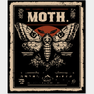 Emperor Moth Poster in Vintage Insect and Nature Style Posters and Art
