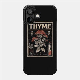 Thyme Plant Botanical Poster with Vintage Herbal Aesthetic Phone Case