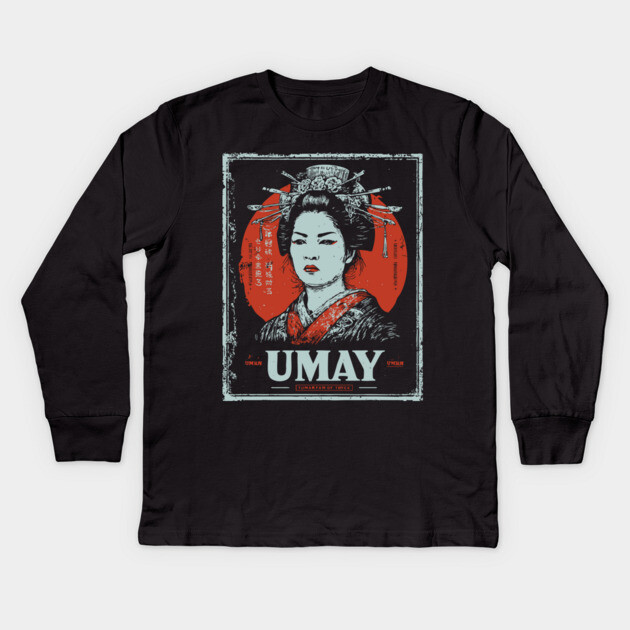 Umay Goddess Poster with Mythical Vintage Style Kids Long Sleeve T-Shirt by TuncGK