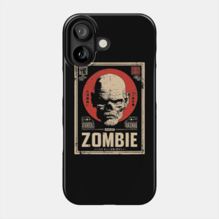 Zombie Head Poster in Vintage Horror Propaganda Style Phone Case
