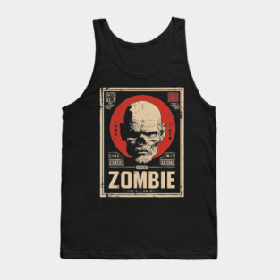 Zombie Head Poster in Vintage Horror Propaganda Style Tank Top