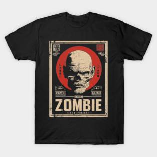 Zombie Head Poster in Vintage Horror Propaganda Style T-Shirt