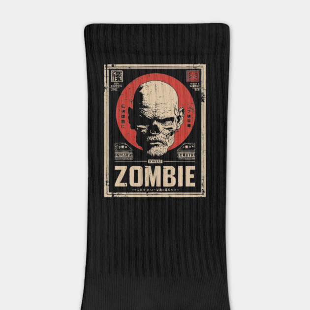 Zombie Head Poster in Vintage Horror Propaganda Style by TuncGK