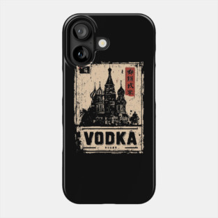 Vodka Moscow Poster in Soviet Vintage Propaganda Style Phone Case