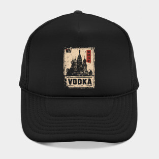 Vodka Moscow Poster in Soviet Vintage Propaganda Style Hat