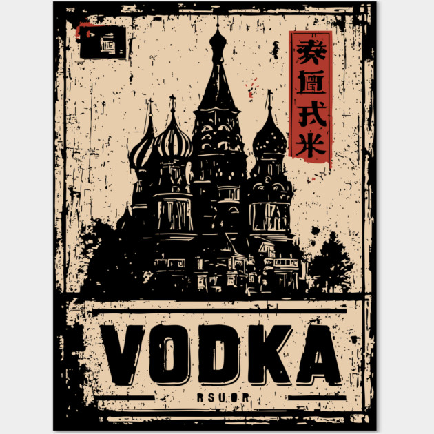 Vodka Moscow Poster in Soviet Vintage Propaganda Style Wall Art by TuncGK