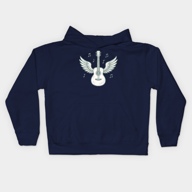Guitar With Wings Kids Hoodie by Maggie's Store 3