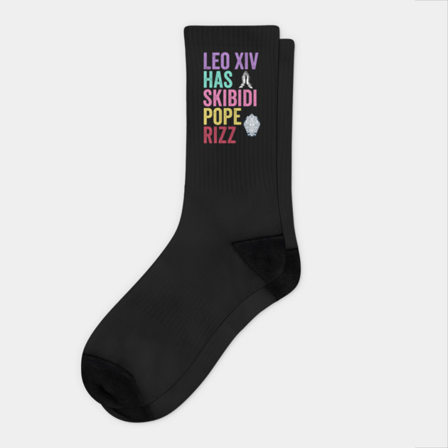 Pope Leo XIV has Skibidi Pope Rizz, no cap. Gen Z new papam Socks by Luxinda