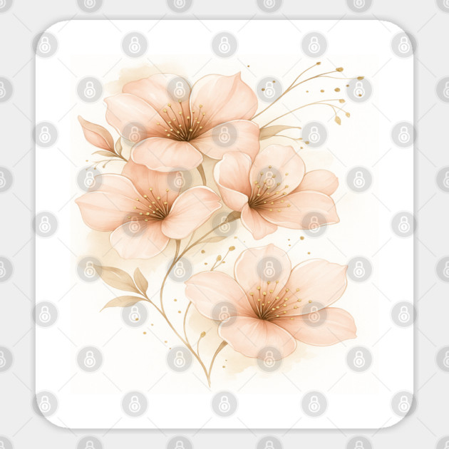 Dusty Rose Flowers - Soft Pink Floral Sticker by Sharafeldin  's Store