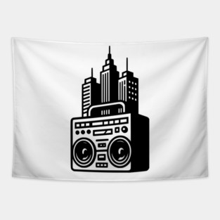 Old School Hip-Hop City Life Tapestry