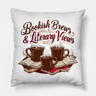 Bookish Brews Literary Views Pillow