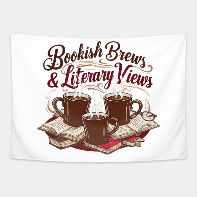 Bookish Brews Literary Views Tapestry by SR8891