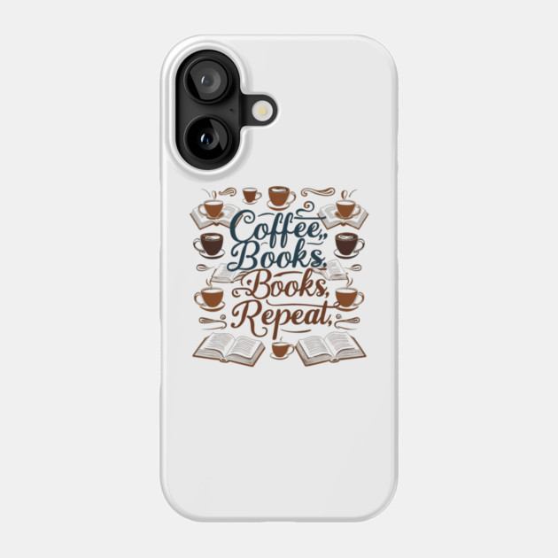 Coffee Books Repeat Phone Case by SR8891