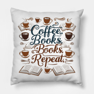 Coffee Books Repeat Pillow