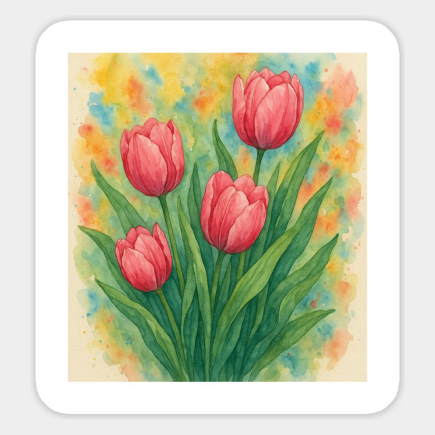 Tulip Watercolor - Floral Magnet by Sharafeldin  's Store
