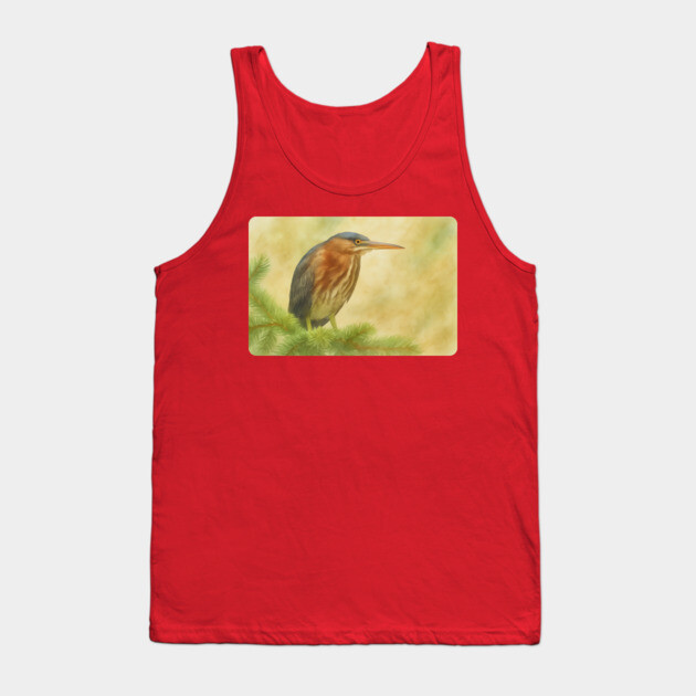 Green Heron Tank Top by DonWillisJrArt