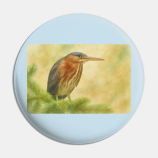 Green Heron Pin