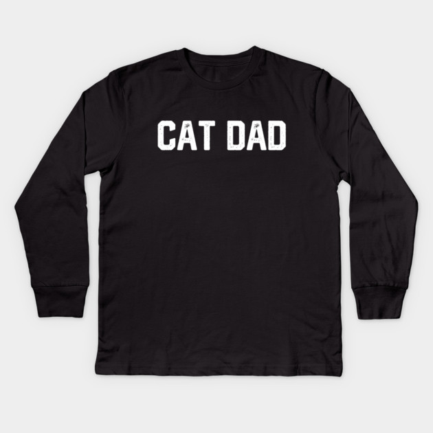Cat Dad Kids Long Sleeve T-Shirt by Litehouse Tees