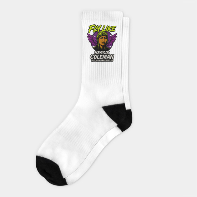 Fly Like Bessie Coleman | First Black Female Pilot Socks by UrbanLifeApparel