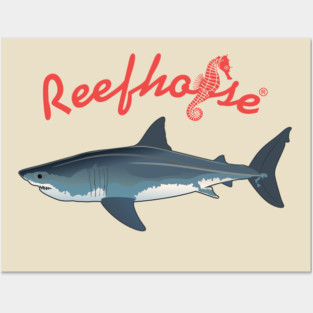 Reefhorse Great White Shark 2 Posters and Art