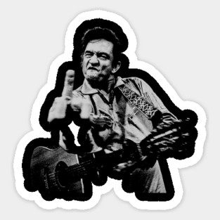 johnny cash finger Sticker