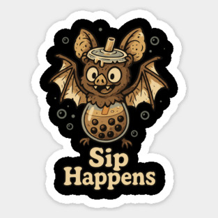 Sip Happens – Boba Bat Chaos in Every Bubble Sticker