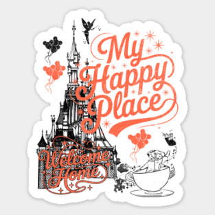 My Happy Place Welcome Home Castle Vintage Retro Design Sticker