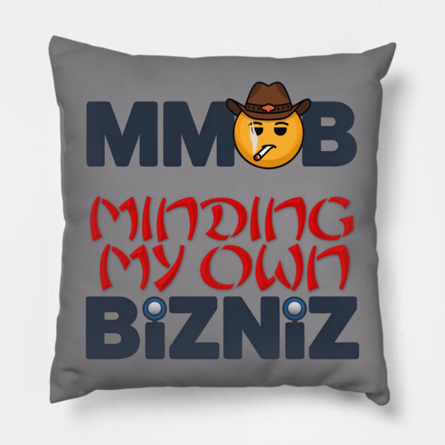 Minding My own Business (Bizniz) Cowboy Smiley concept. Pillow by MotiVVaTTi