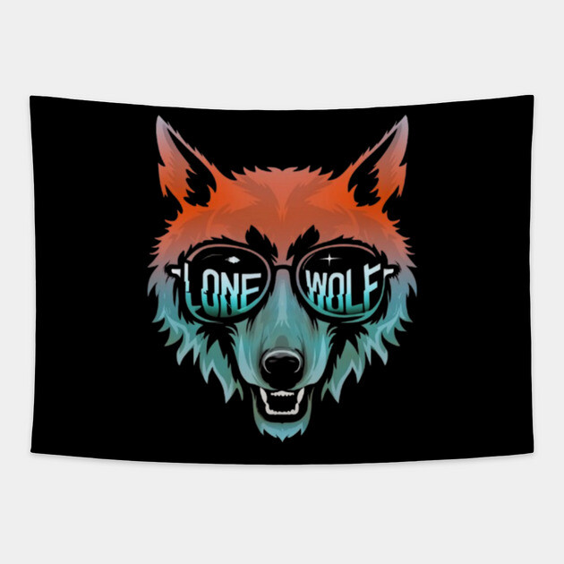 Lone Wolf Head. Lone Wolf Illustration. Tapestry by MotiVVaTTi