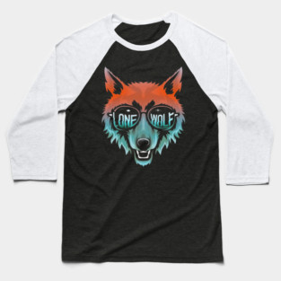 Lone Wolf Head. Lone Wolf Illustration. Baseball T-Shirt
