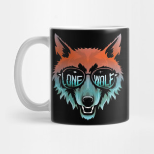 Lone Wolf Head. Lone Wolf Illustration. Mug