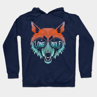 Lone Wolf Head. Lone Wolf Illustration. Hoodie