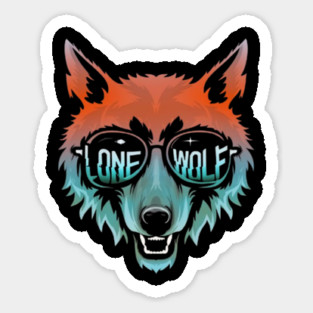 Lone Wolf Head. Lone Wolf Illustration. Sticker