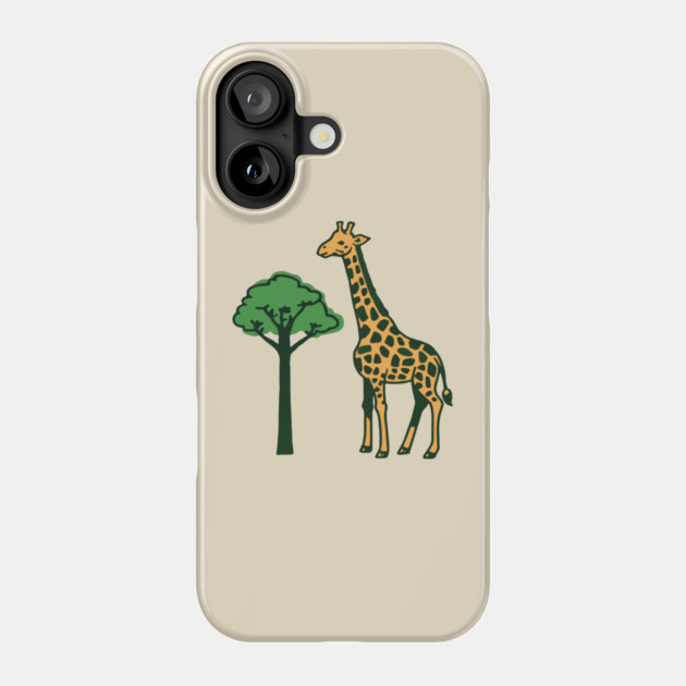 Retro Giraffe and Tree Safari Animal Art Phone Case by DonWillisJrArt