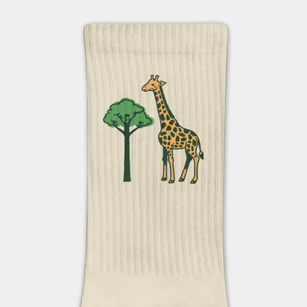 Retro Giraffe and Tree Safari Animal Art by DonWillisJrArt