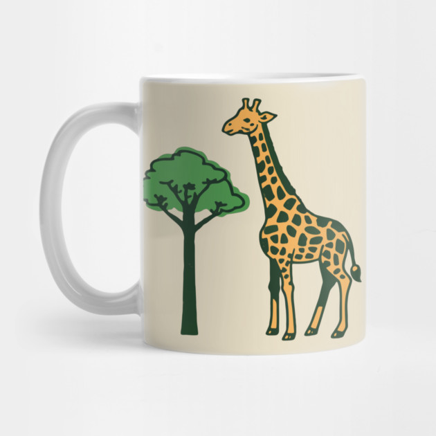 Retro Giraffe and Tree Safari Animal Art by DonWillisJrArt