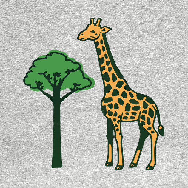 Retro Giraffe and Tree Safari Animal Art by DonWillisJrArt