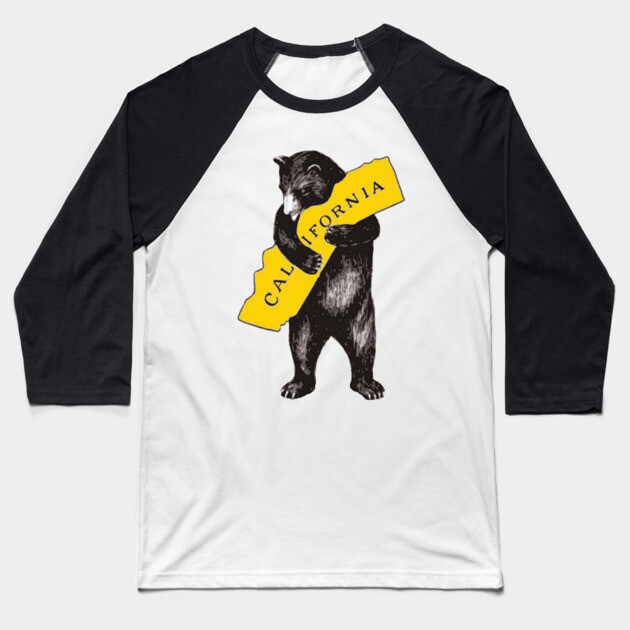 California Bear Hug – Cozy Mountain Vibes Baseball T-Shirt by James Bates