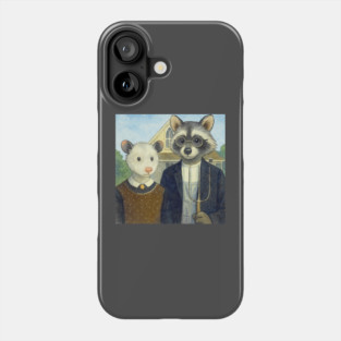 Critter Gothic - American Gothic Parody with Racoon and Possum Phone Case