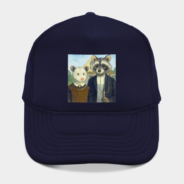 Critter Gothic - American Gothic Parody with Racoon and Possum by DonWillisJrArt