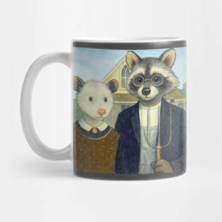 Critter Gothic - American Gothic Parody with Racoon and Possum Mug