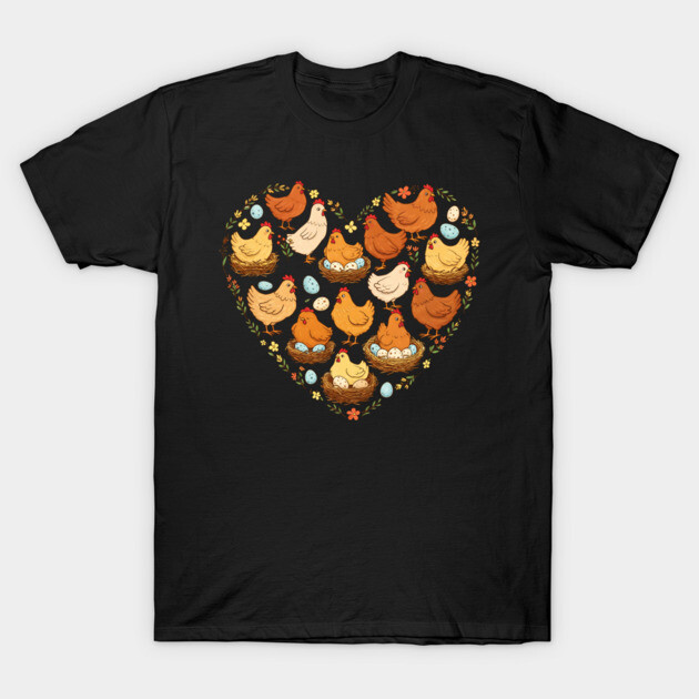Chicken Heart - Funny Unique Gift idea for Chicken Lover Best for Birthday Christmas or any Occasion Anniversary Mother's Day Father's Day for Man Women Kids Mom Dad Dad Daughter Son Aunt Grandma Chicken Owner Keeper Easter T-Shirt by Fanboy004