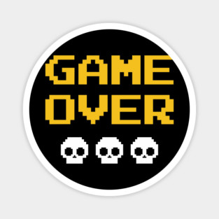 Game Over Retro Computer Geek 8 Bit Pixel Art Magnet
