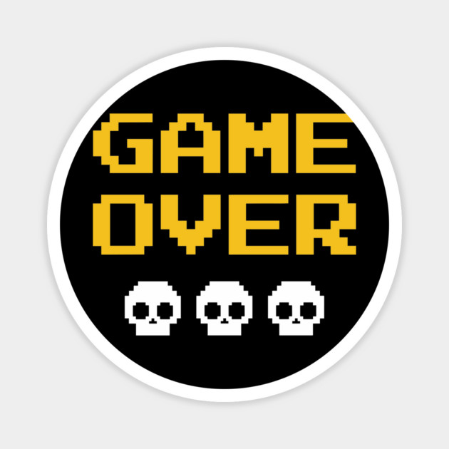 Game Over Retro Computer Geek 8 Bit Pixel Art Magnet by Anticorporati