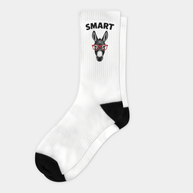 Smart Ass Donkey Face Nerdy Sarcastic Pun Socks by Anticorporati