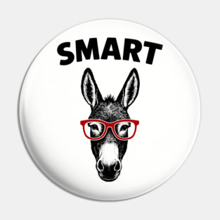 Smart Ass Donkey Face Nerdy Sarcastic Pun Pin