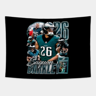 Saquon Barkley Philadelphia Collage Tapestry